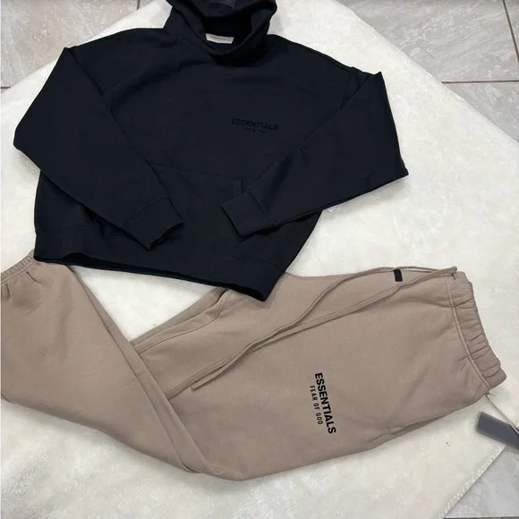 Essentials Black and Tan Loungewear Set